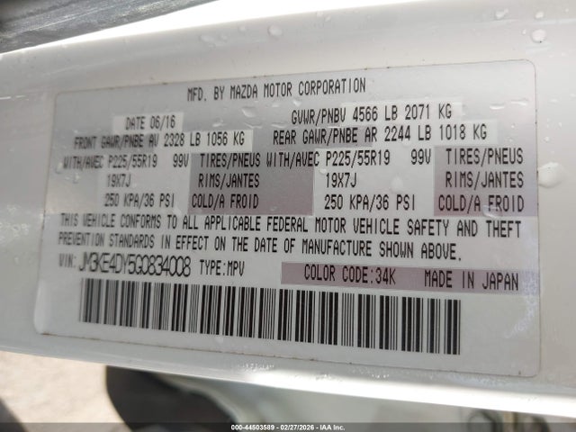 JM3KE4DY5G0834008 Mazda Cx-5 Grand Touring