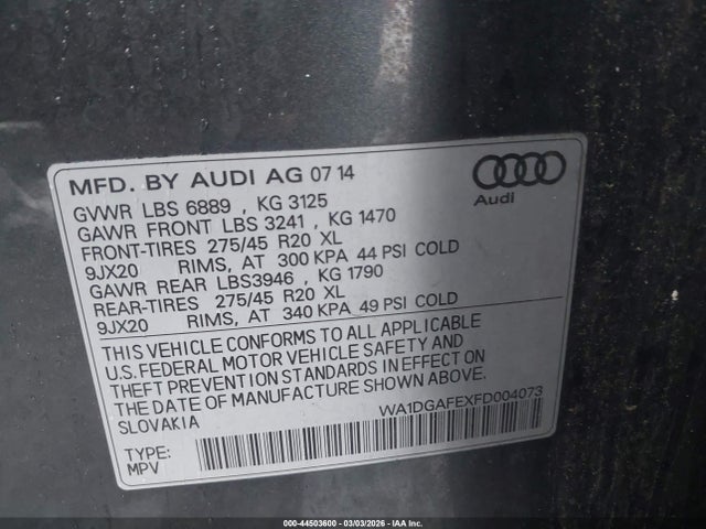 2015 AUDI Q7 WA1DGAFEXFD004073 Photo 8