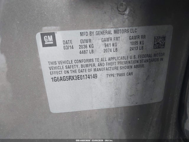 Cadillac Ats Standard 2014 1G6AG5RX3E0174149 Image 9