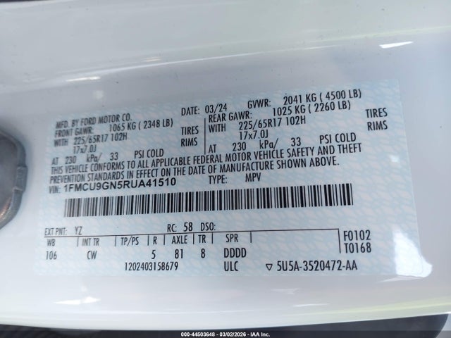 Ford Escape Active 2024 1FMCU9GN5RUA41510 Image 9