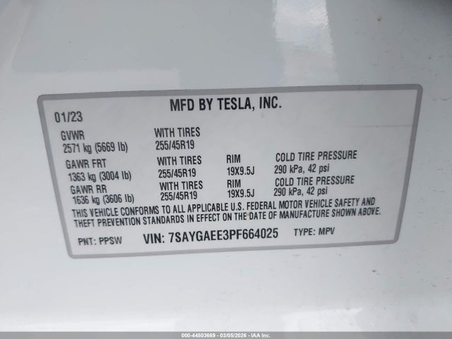 2023 TESLA MODEL Y 7SAYGAEE3PF664025 Photo 8