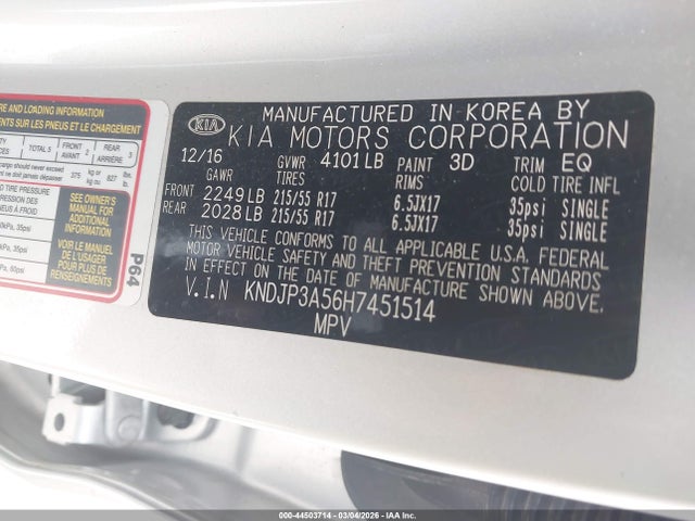 KNDJP3A56H7451514 KIA SOUL +