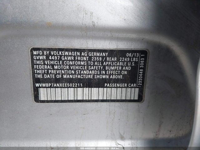 Aukcja sprzedaży 2014 Volkswagen Cc 2.0t Sport, vin: WVWBP7ANXEE502211, numer aukcji: 44503805