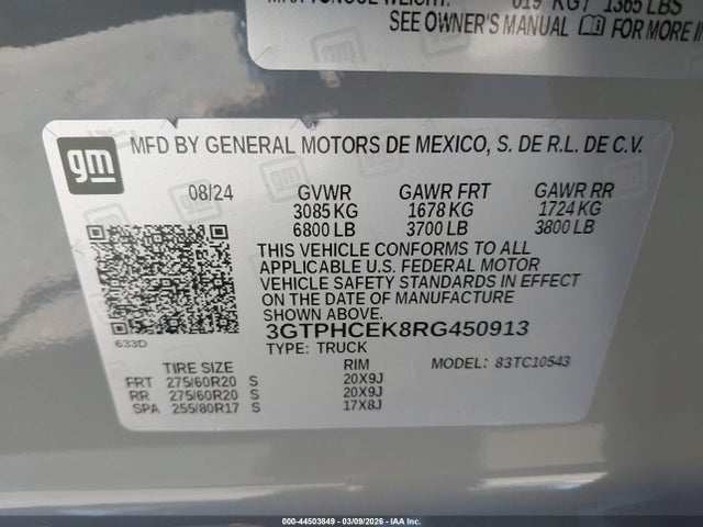 3GTPHCEK8RG450913 GMC Sierra 1500 2wd Short Box Elevation
