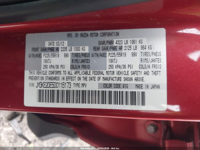 44503873 :رقم المزاد ، JM3KE2DE5D0116173 vin ، 2013 Mazda Cx-5 Grand Touring مزاد بيع