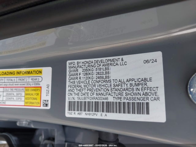 19UUB7F0XRA000446 Acura Tlx Type S