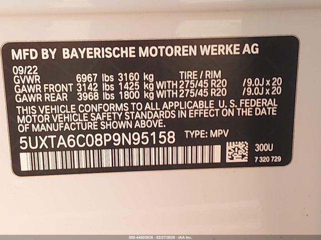2023 BMW X5 PHEV 5UXTA6C08P9N95158 Photo 8