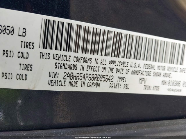 Продаж на аукціоні авто 2008 Chrysler Town & Country Touring, vin: 2A8HR54P68R695642, номер лоту: 44503940