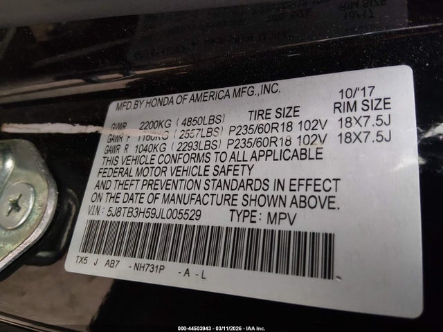 2018 ACURA RDX 5J8TB3H59JL005529 Photo 8