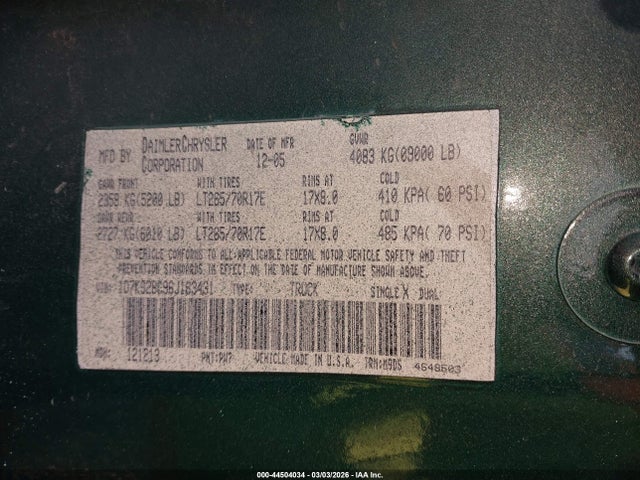 2006 DODGE RAM 2500 1D7KS28C96J163431 Photo 8