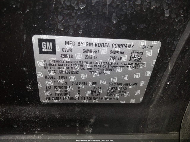 2019 CHEVROLET TRAX KL7CJLSB1KB912392 Photo 8