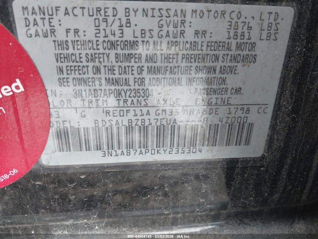 2019 NISSAN SENTRA 3N1AB7AP0KY235304 Photo 8
