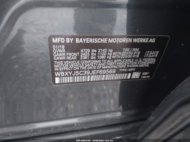 Продажа на аукционе авто 2018 Bmw X2 Xdrive28i, vin: WBXYJ5C39JEF69569, номер лота: 44504158