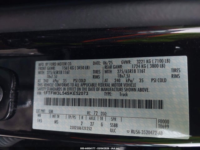 1FTFW3L54SKE52073 Ford F-150 Xlt