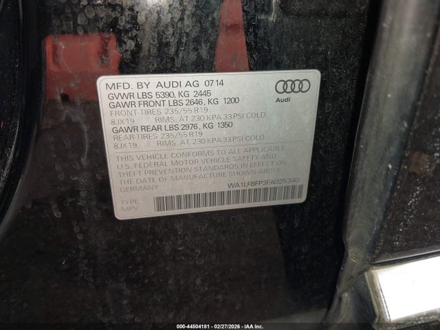 2015 AUDI Q5 WA1LFBFP3FA025340 Photo 8