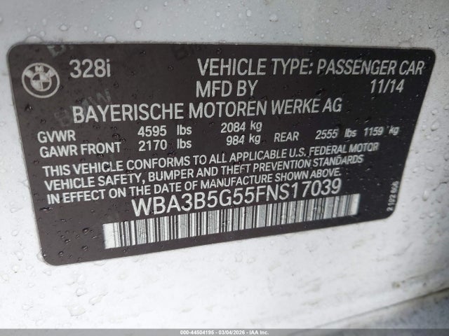 2015 BMW 328I WBA3B5G55FNS17039 Photo 8