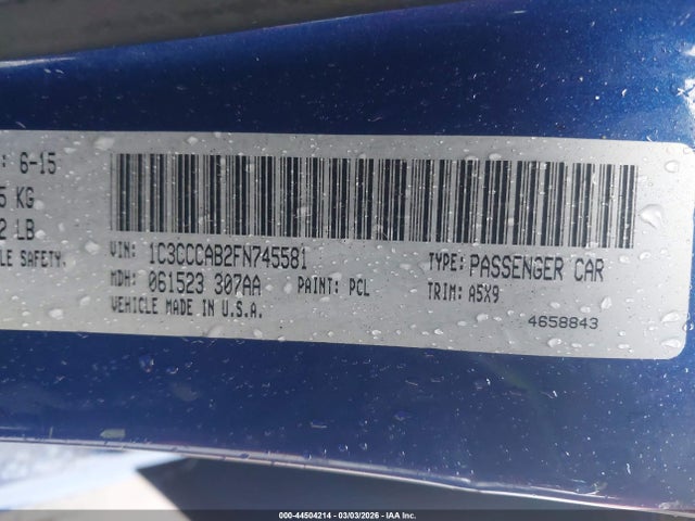 Продаж на аукціоні авто 2015 Chrysler 200 Limited, vin: 1C3CCCAB2FN745581, номер лоту: 44504214