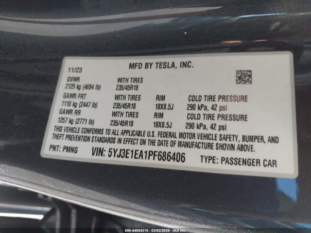 2023 TESLA MODEL 3 5YJ3E1EA1PF686406 Photo 8
