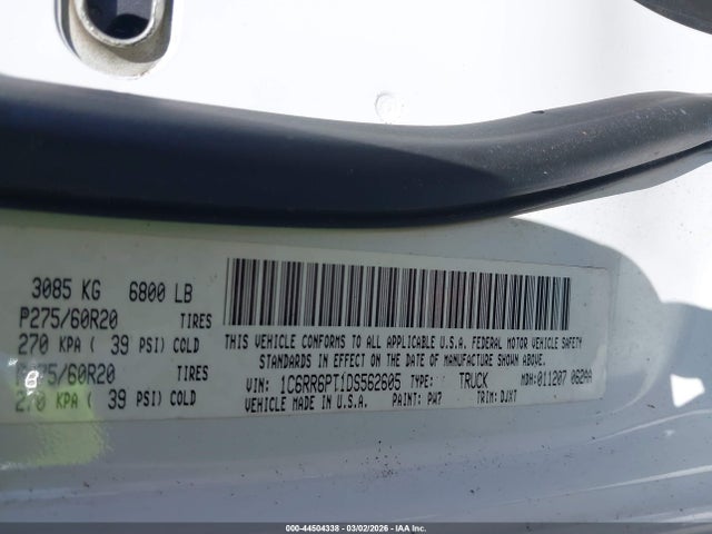 2013 RAM 1500 1C6RR6PT1DS562605 Photo 8