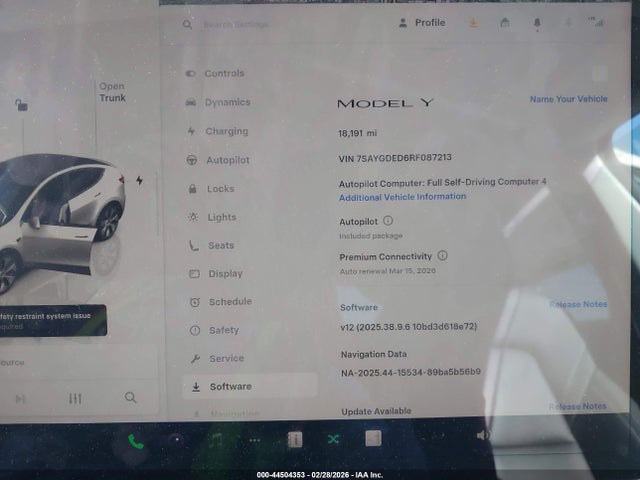 Aukcja sprzedaży 2024 Tesla Model Y Long Range Single Motor Rear-wheel Drive/rwd, vin: 7SAYGDED6RF087213, numer aukcji: 44504353