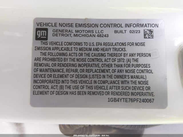 1GB4YTE76PF240067 Chevrolet Silverado 3500hd Chassis Lt