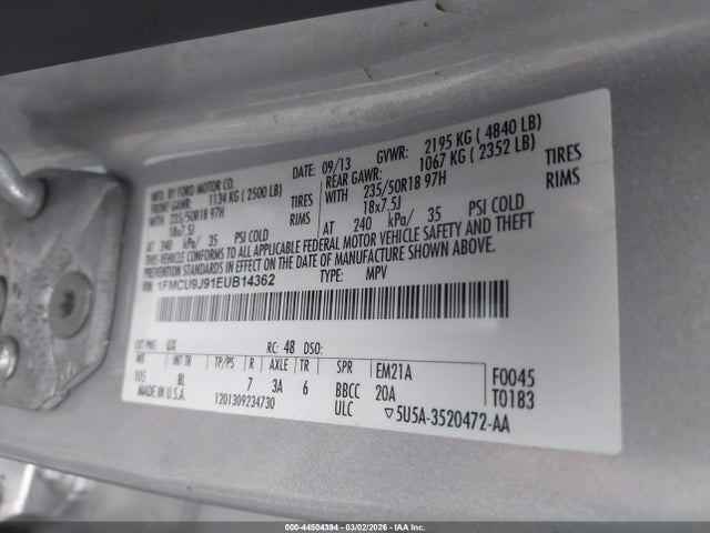 1FMCU9J91EUB14362 Ford Escape Titanium