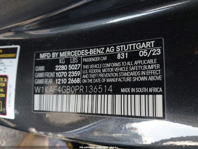 W1KAF4GB0PR136514 Mercedes-Benz C 300 Sedan