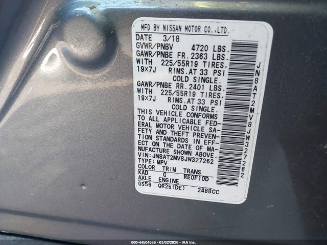 Nissan Rogue Sl 2018 JN8AT2MV8JW327262 Image 9