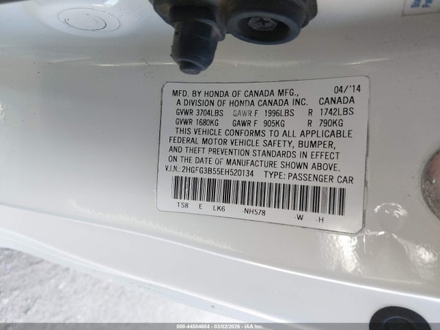 2HGFG3B55EH520134 Honda Civic Lx