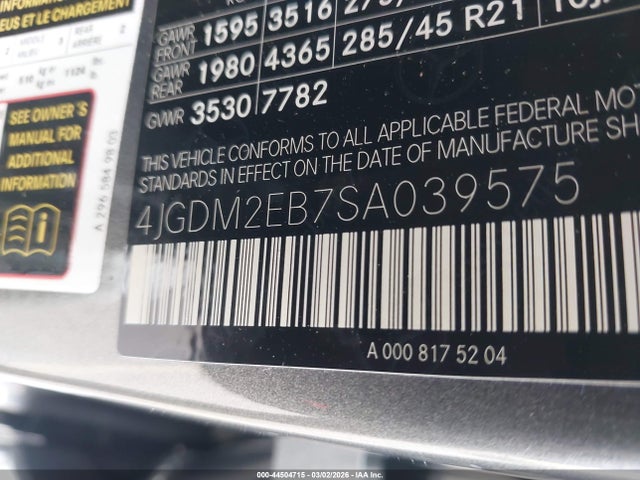 2025 MERCEDES-BENZ EQS 450 SUV 4JGDM2EB7SA039575 Photo 8