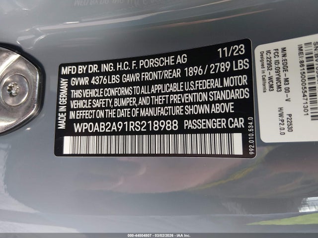 2024 PORSCHE 911 WP0AB2A91RS218988 Photo 8