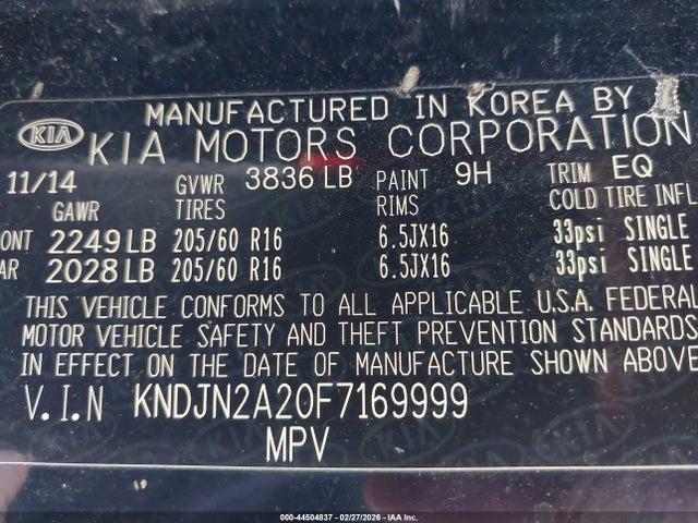 KIA Soul 2015 KNDJN2A20F7169999 Image 9