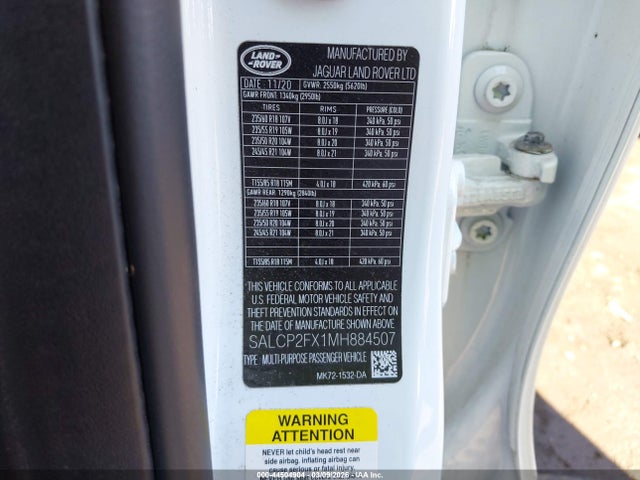 2021 LAND ROVER DISCOVERY SPORT SALCP2FX1MH884507 Photo 8