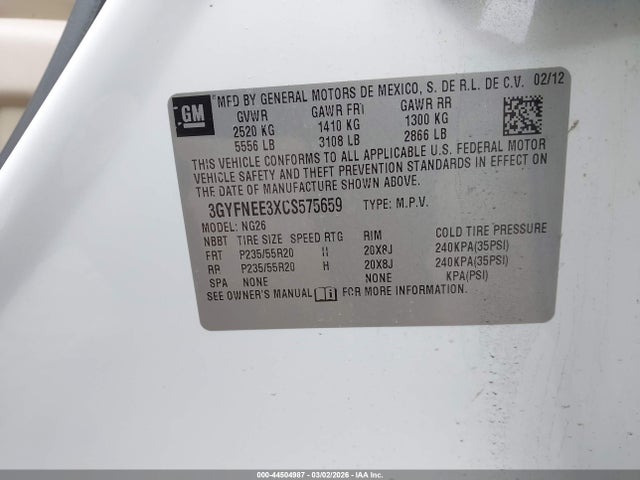 2012 CADILLAC SRX 3GYFNEE3XCS575659 Photo 8