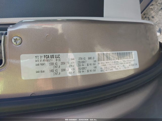 Aukcja sprzedaży 2017 Chrysler Pacifica Touring, vin: 2C4RC1DG7HR551605, numer aukcji: 44505041