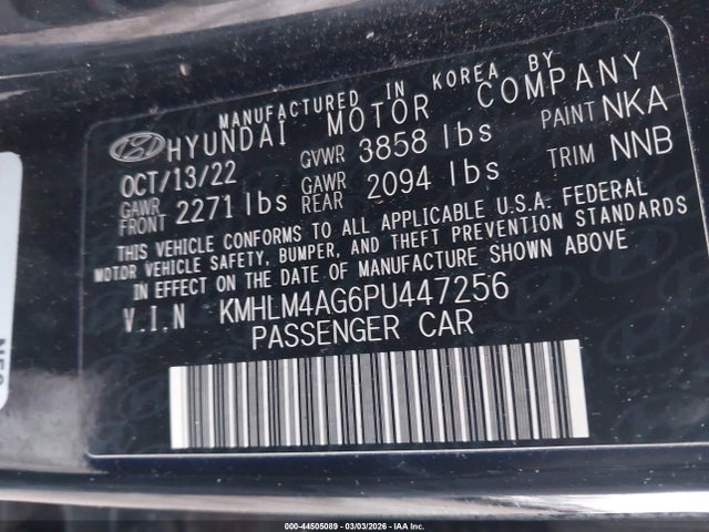 Hyundai ELANTRA SEL 2023 KMHLM4AG6PU447256 Image 9