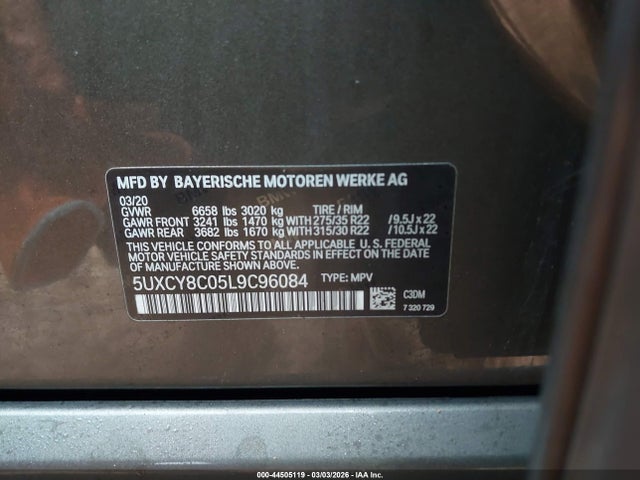 2020 BMW X6 5UXCY8C05L9C96084 Photo 8
