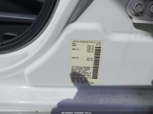 Nissan Altima 2.5 S 2019 1N4BL4BV8KC130213 Image 9