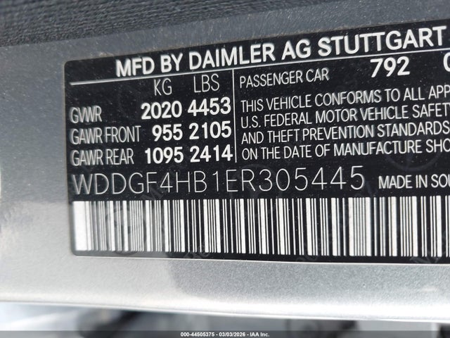 2014 Mercedes-benz C 250 Sport მანქანა იყიდება აუქციონზე, vin: WDDGF4HB1ER305445, აუქციონის ნომერი: 44505375