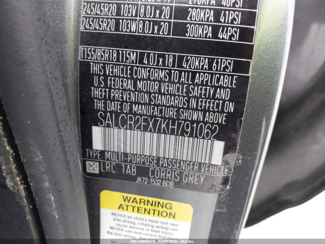 2019 LAND ROVER DISCOVERY SPORT SALCR2FX7KH791062 Photo 8