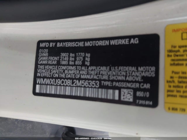 2020 MINI HARDTOP WMWXU9C08L2M56353 Photo 8