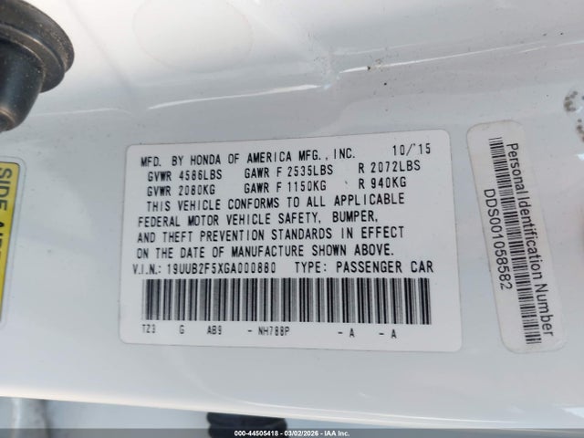 Продажа на аукционе авто 2016 Acura Tlx V6 Tech, vin: 19UUB2F5XGA000880, номер лота: 44505418