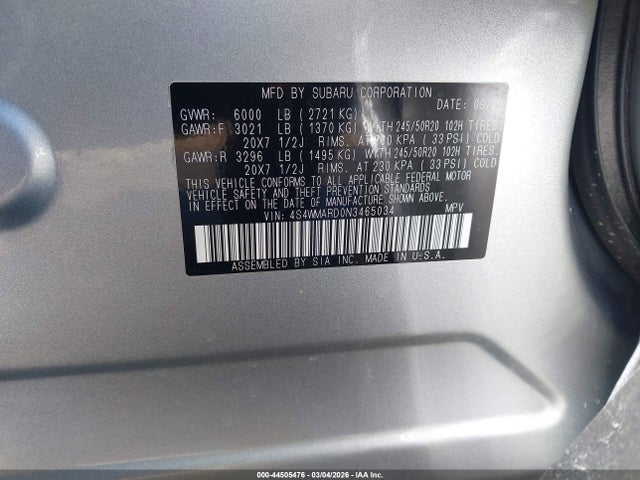 2022 SUBARU ASCENT 4S4WMARD0N3465034 Photo 8
