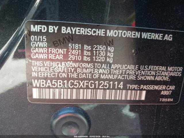 2015 BMW 535I WBA5B1C5XFG125114 Photo 8