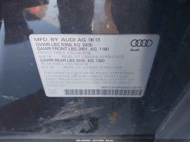2014 AUDI Q5 WA1CFAFP4EA012976 Photo 8