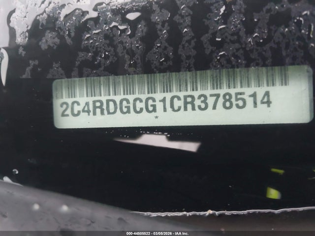 2012 Dodge Grand Caravan Sxt მანქანა იყიდება აუქციონზე, vin: 2C4RDGCG1CR378514, აუქციონის ნომერი: 44505522