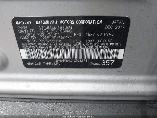 2018 MITSUBISHI OUTLANDER SPORT JA4AP3AUXJZ032741 Photo 8