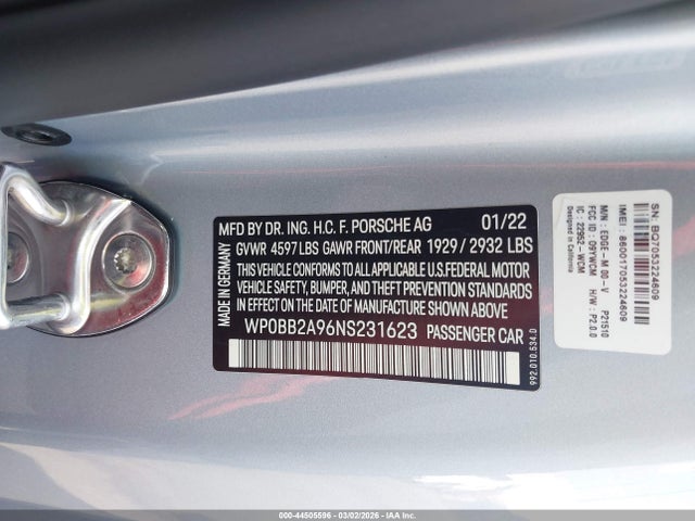 2022 PORSCHE 911 WP0BB2A96NS231623 Photo 8