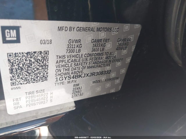 2018 CADILLAC ESCALADE 1GYS4BKJXJR308332 Photo 8