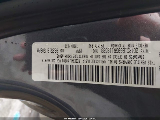 44505698 :رقم المزاد ، 2C4RC1BG9GR119583 vin ، 2016 Chrysler Town & Country Touring مزاد بيع